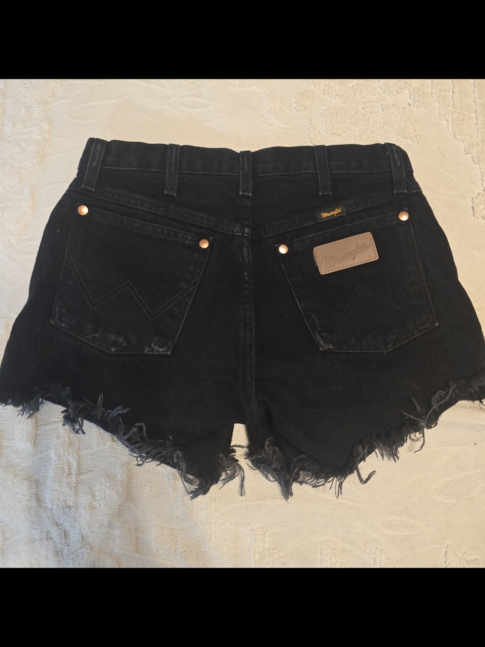 Wrangler Black Denim Cutoff Jean Shorts